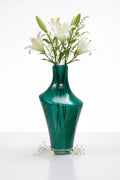 One Side Glass Flower Vase – Blue (12.2")