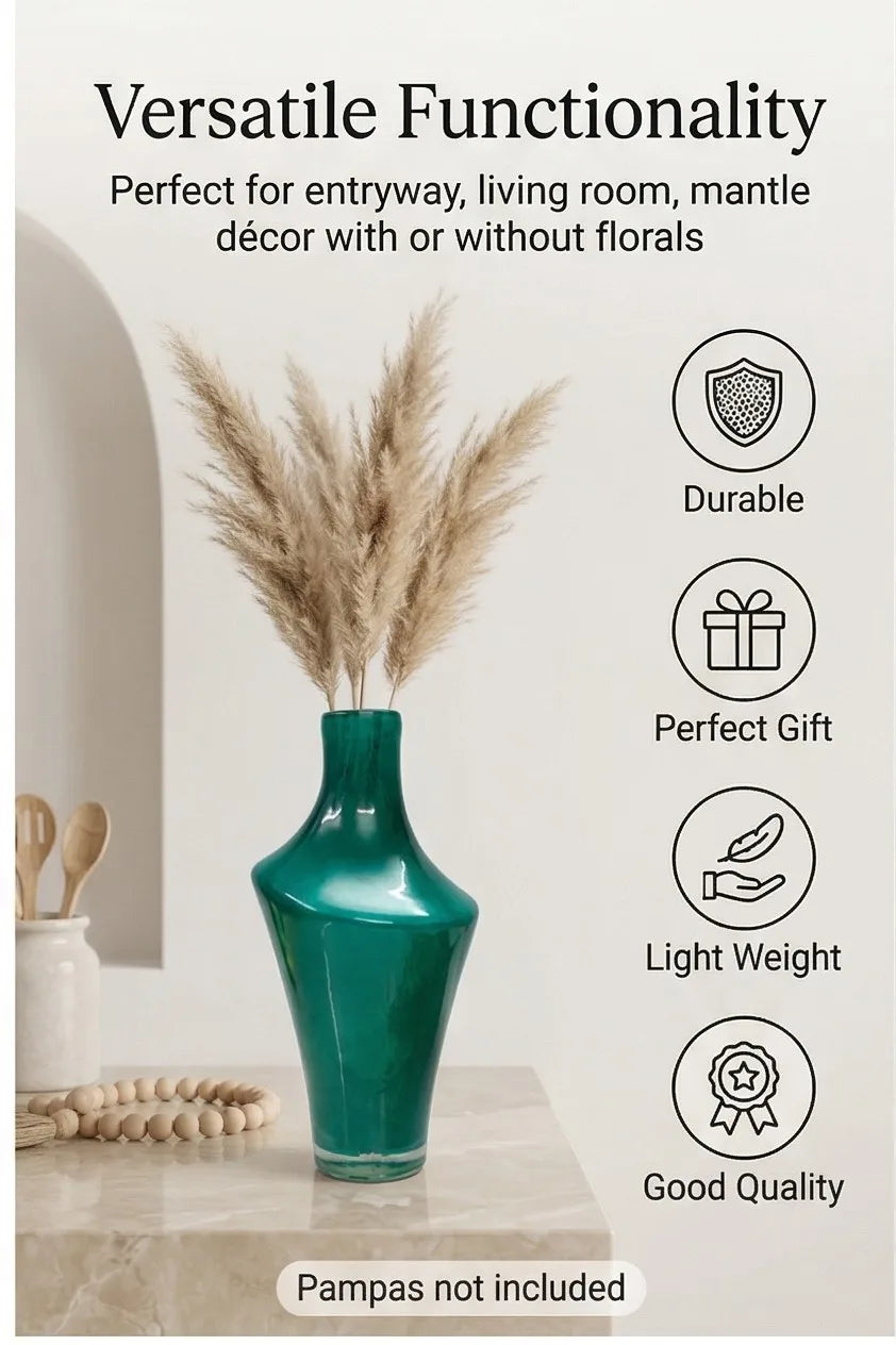 One Side Glass Flower Vase – Blue (12.2") - view 2