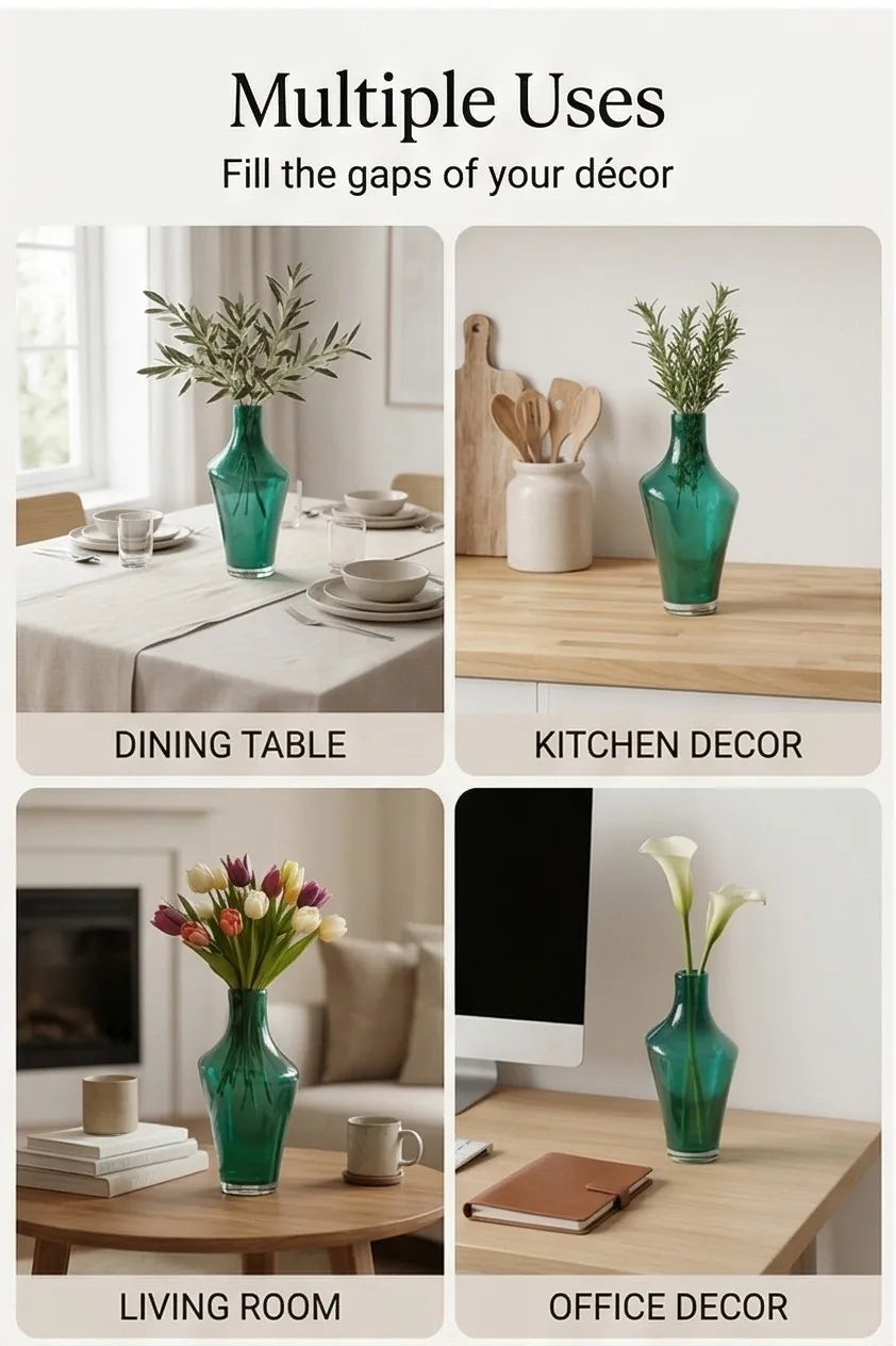 One Side Glass Flower Vase – Blue (12.2") - view 5