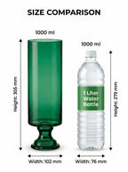Pedestal Glass Flower Vase – Green (8") - view 4