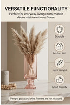 Pedestal Glass Flower Vase – Pink (8") - view 2