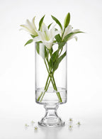 Pedestal Glass Flower Vase – Clear (8")