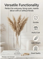 Pedestal Glass Flower Vase – Clear (8") - view 2