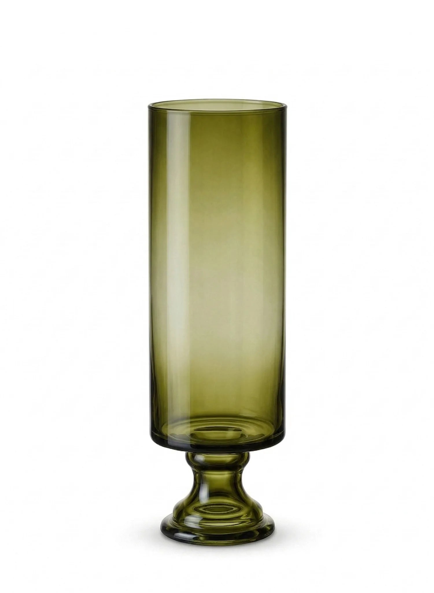 Pedestal Glass Flower Vase – Green (8") - view 2