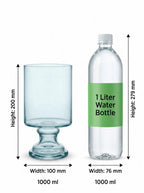 Pedestal Glass Flower Vase – Blue (8") - view 4