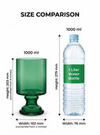 Pedestal Glass Flower Vase – Green (8") - view 4