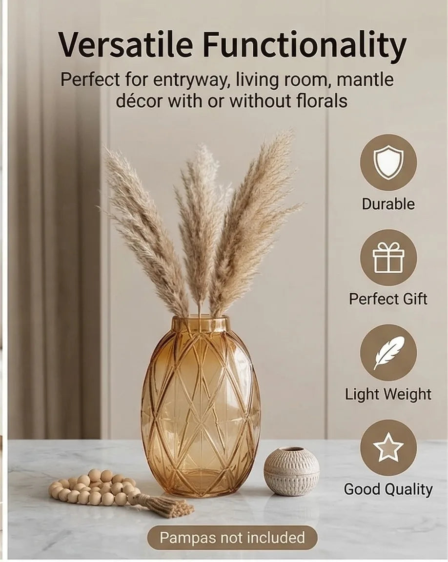 Pineapple Glass Flower Vase – Gold (8") - view 2