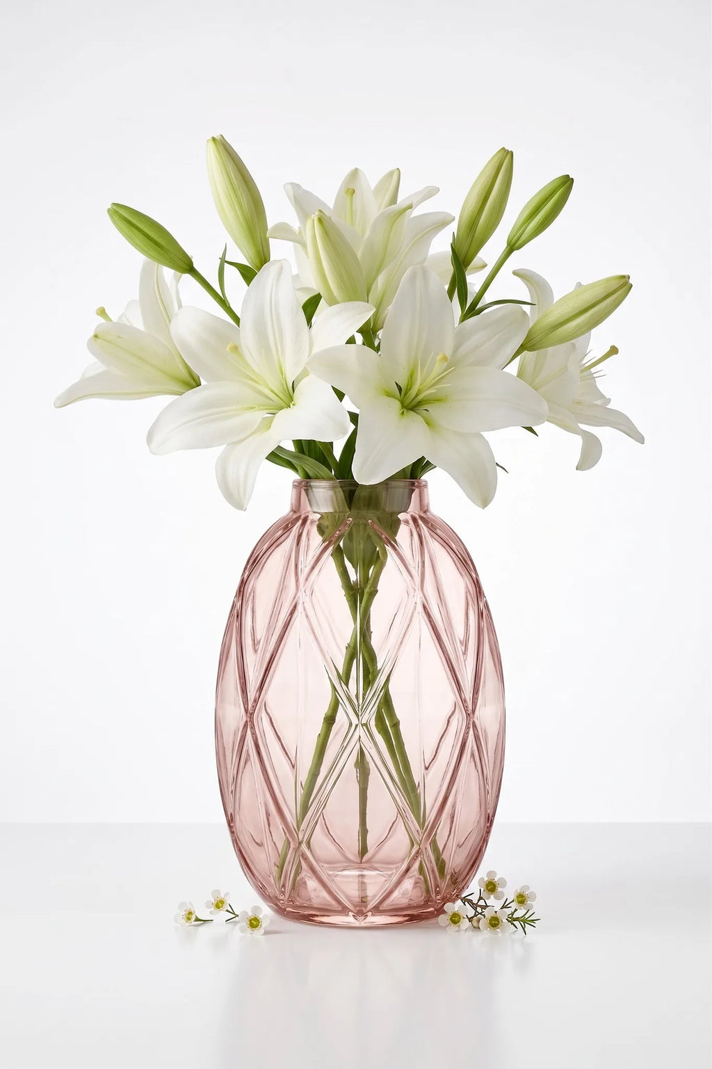 Pineapple Glass Flower Vase – Pink (8")
