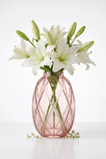 Pineapple Glass Flower Vase – Pink (8")