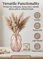 Pineapple Glass Flower Vase – Pink (8") - view 2