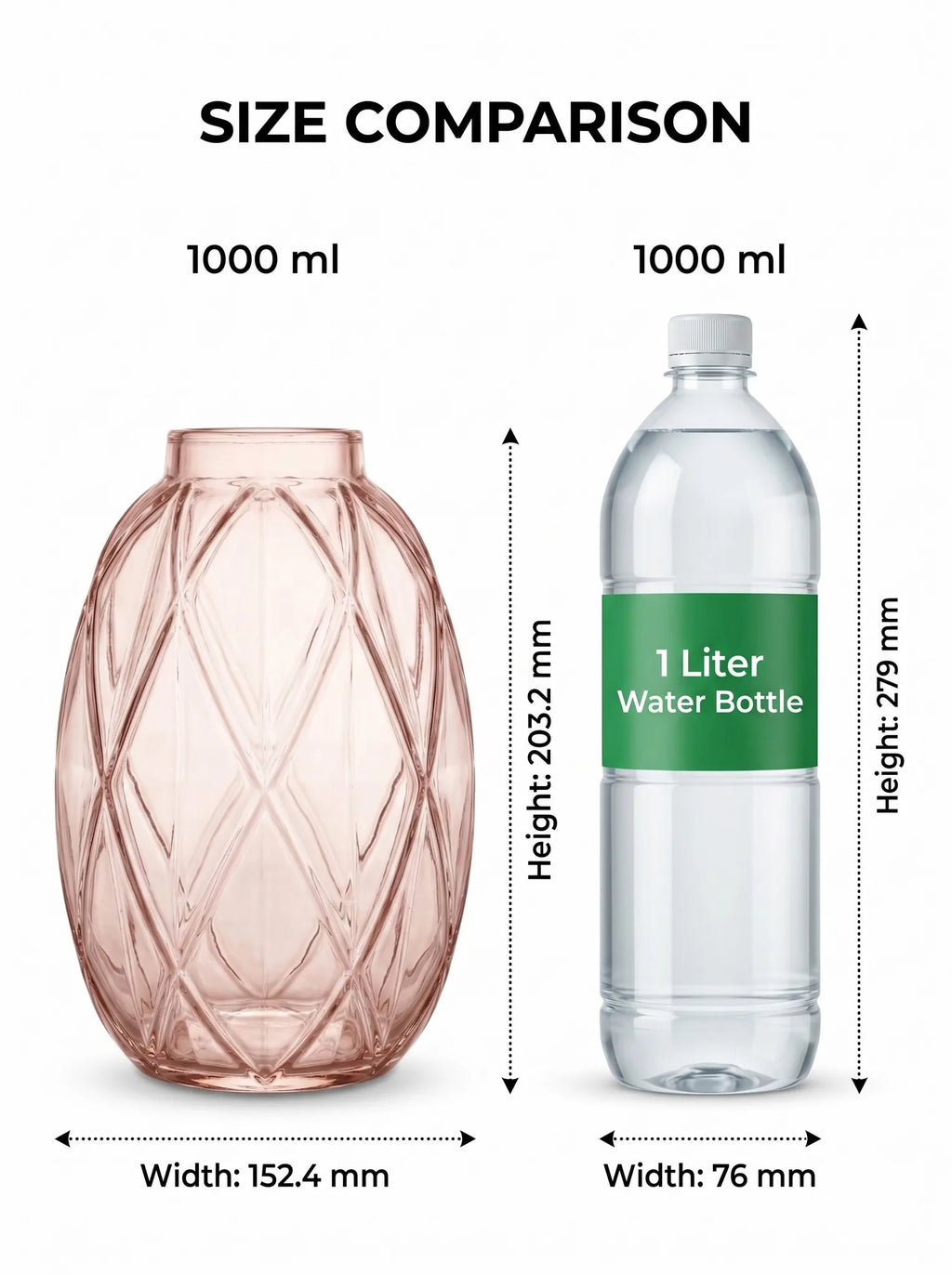 Pineapple Glass Flower Vase – Pink (8") - view 4