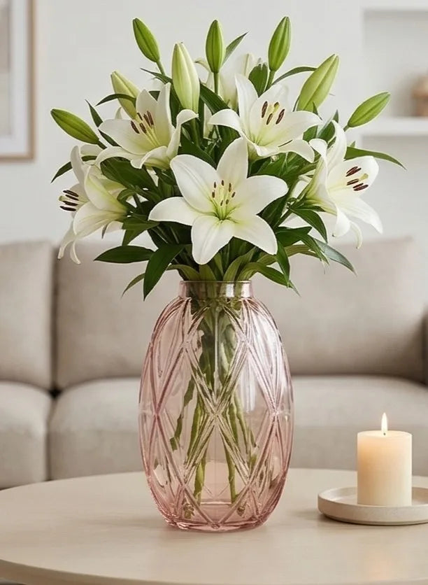 Pineapple Glass Flower Vase – Pink (8") - view 5