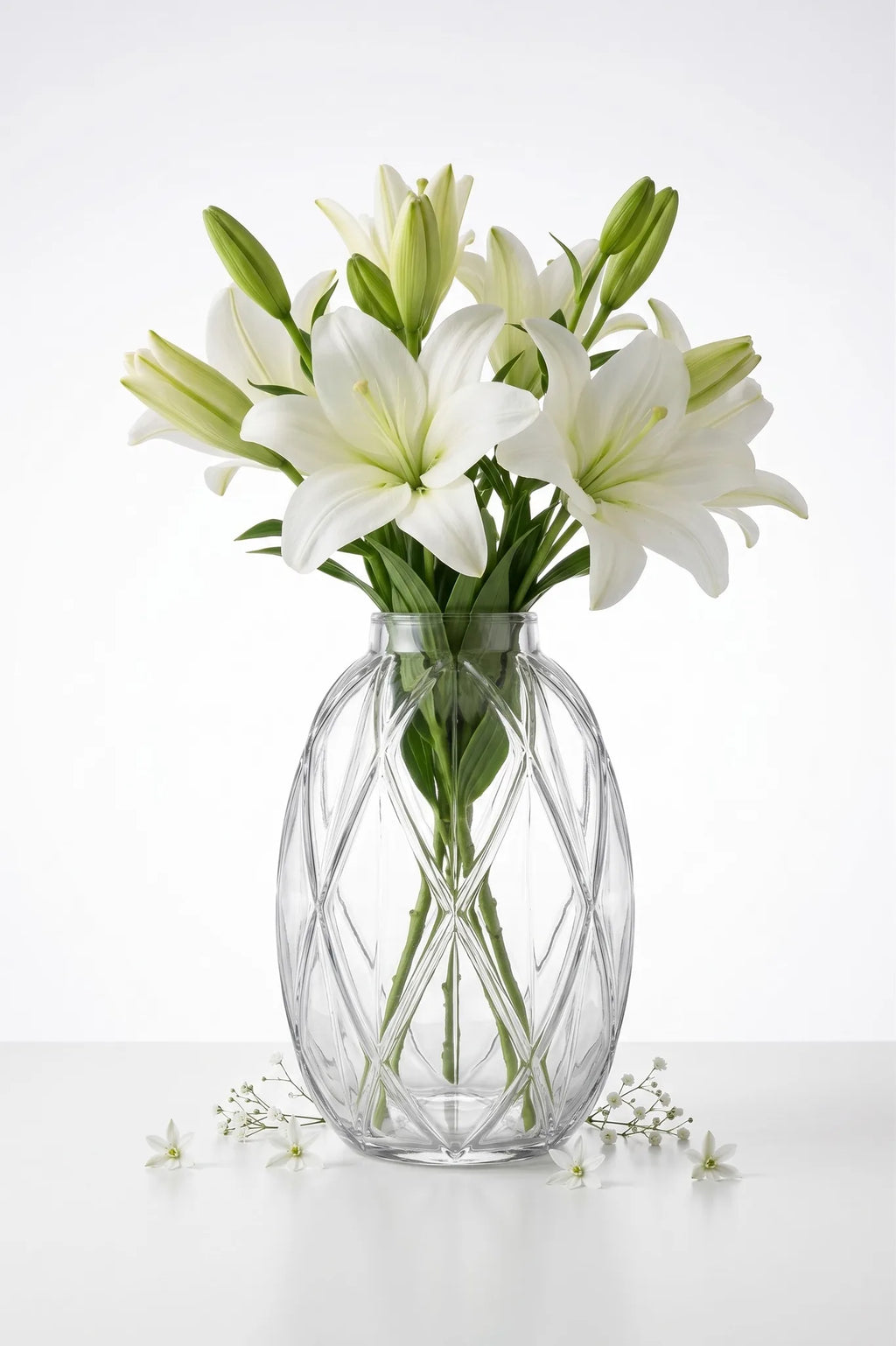 Pineapple Glass Flower Vase – Clear (8")