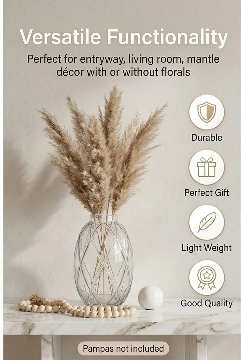 Pineapple Glass Flower Vase – Clear (8") - view 2