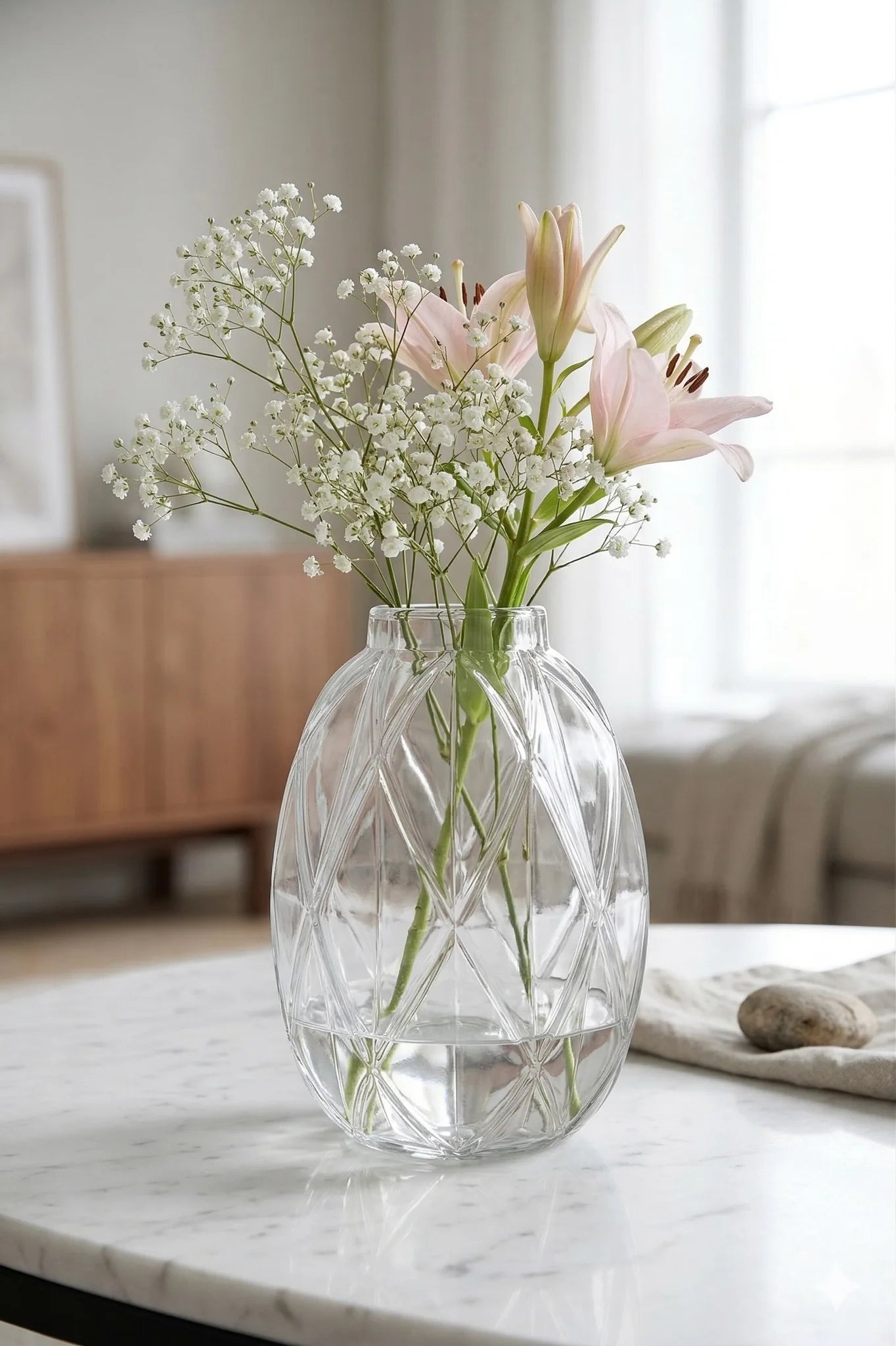 Pineapple Glass Flower Vase – Clear (8") - view 3