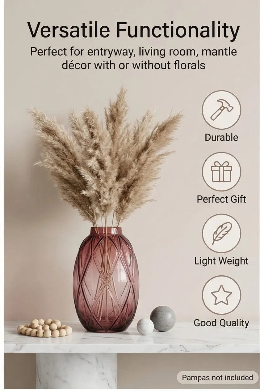 Pineapple Glass Flower Vase – Red (8") - view 2