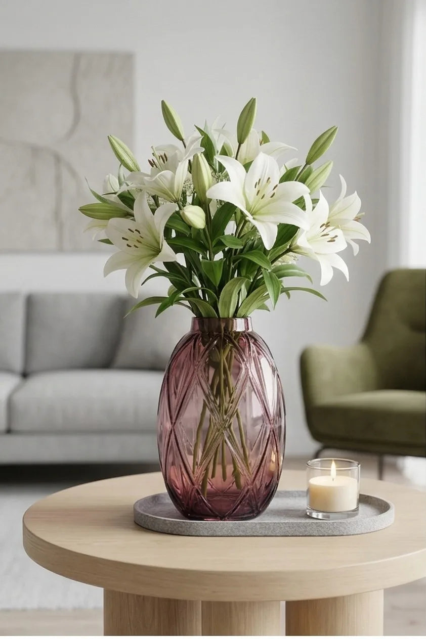 Pineapple Glass Flower Vase – Red (8") - view 5