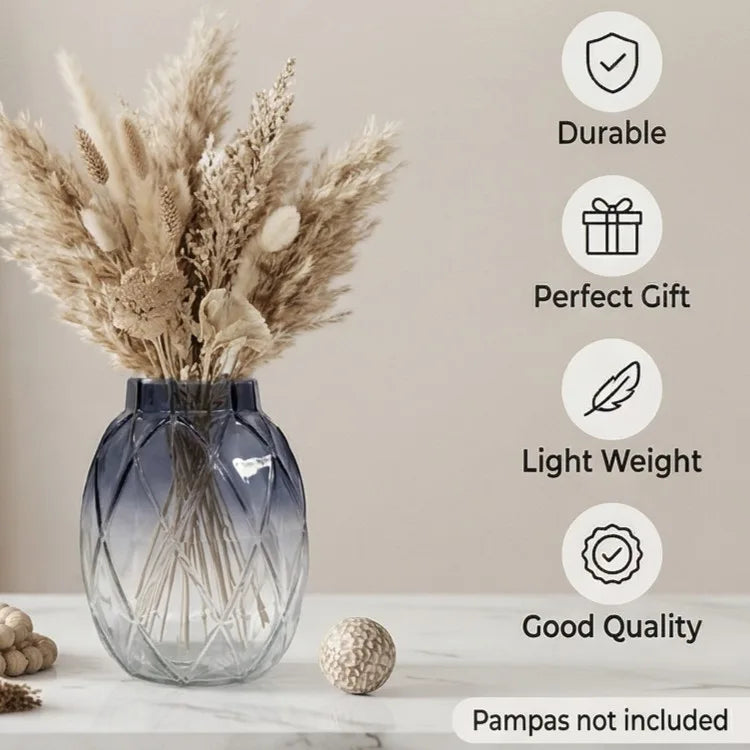 Pineapple Glass Flower Vase – Grey (8") - view 2