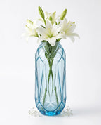 Pineapple Glass Flower Vase – Blue (12")