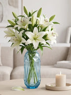 Pineapple Glass Flower Vase – Blue (12") - view 2