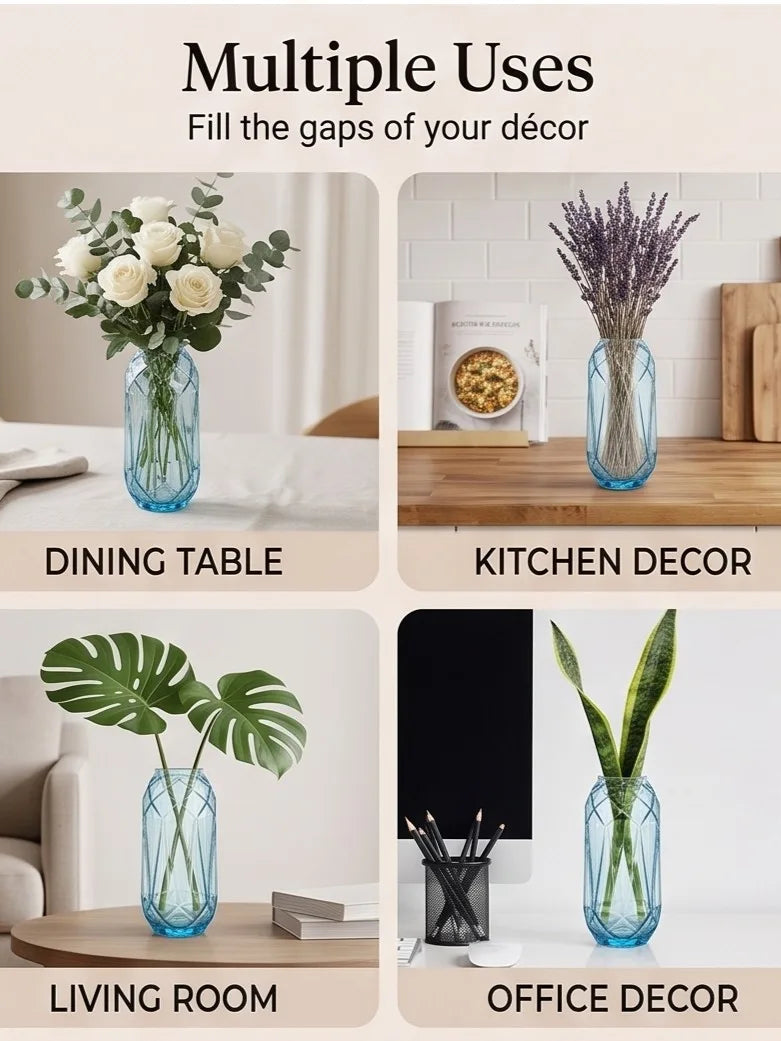 Pineapple Glass Flower Vase – Blue (12") - view 5