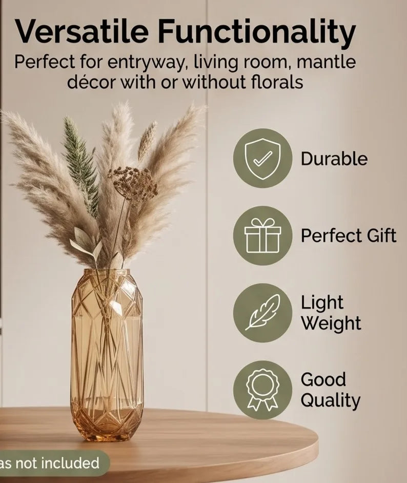 Pineapple Glass Flower Vase – Gold (12") - view 3