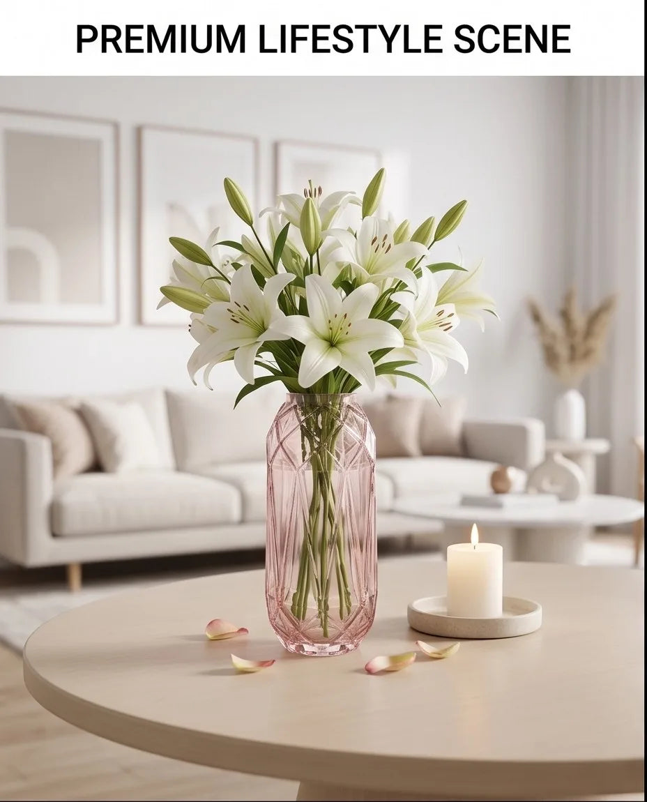 Pineapple Glass Flower Vase – Pink (12") - view 2
