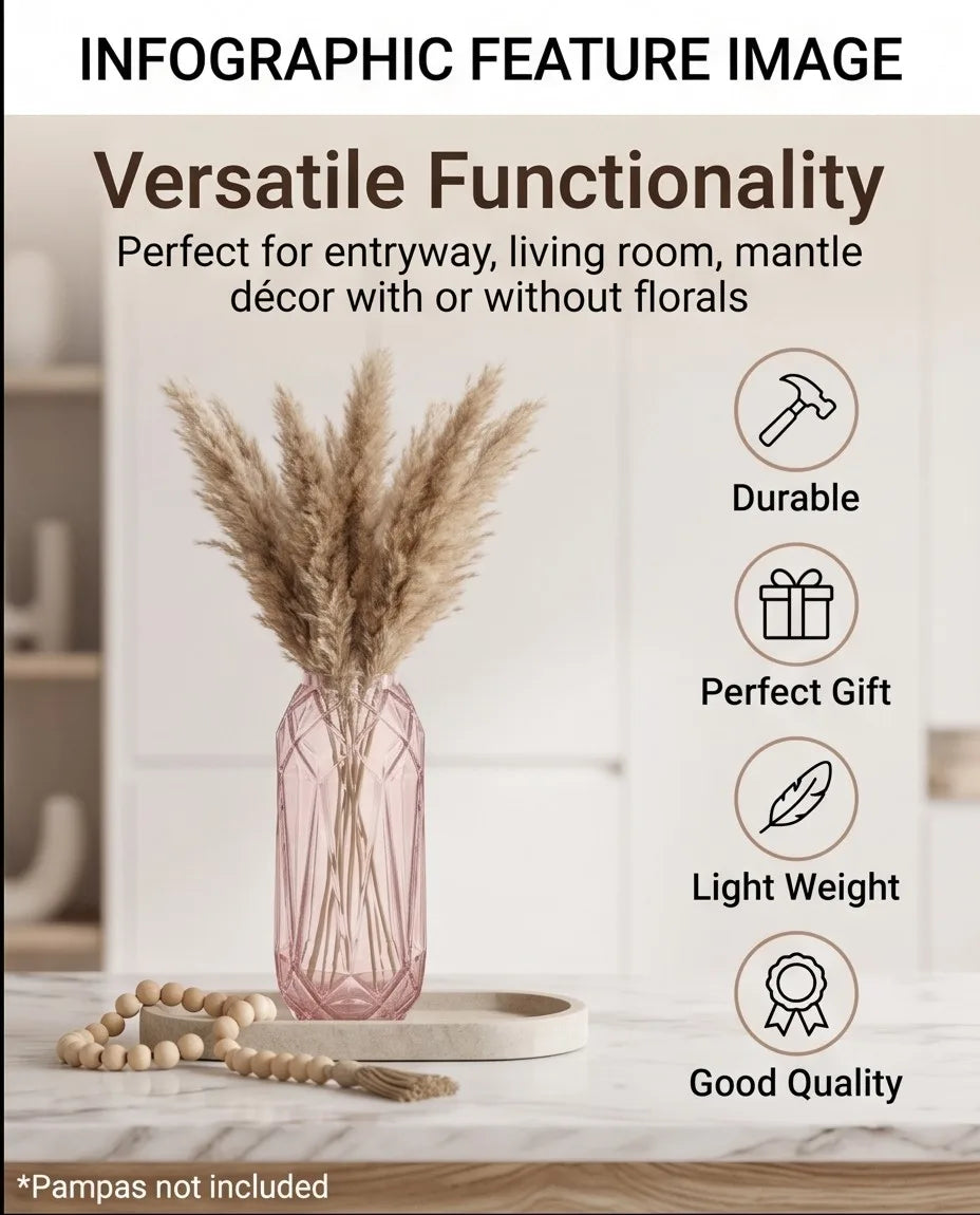 Pineapple Glass Flower Vase – Pink (12") - view 3