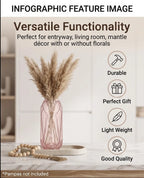 Pineapple Glass Flower Vase – Pink (12") - view 3