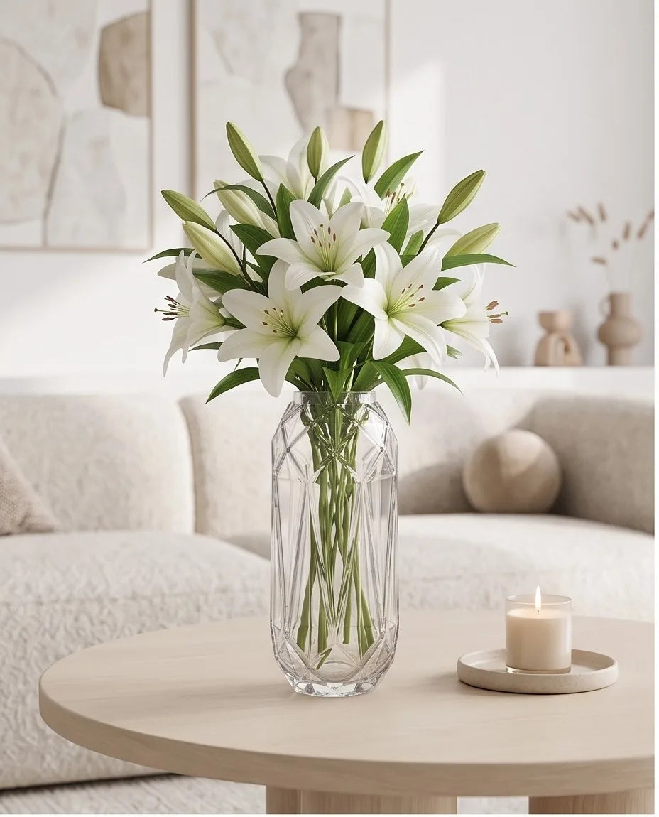 Pineapple Glass Flower Vase – Clear (12") - view 2