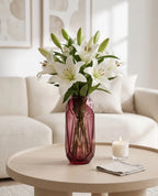 Pineapple Glass Flower Vase – Red (12") - view 2