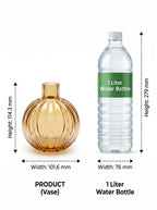 Pumpkin Glass Flower Vase – Gold (4.5") - view 4
