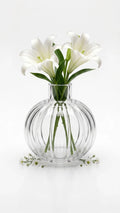 Pumpkin Glass Flower Vase – Clear (4.5")