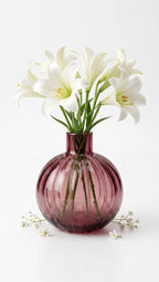 Pumpkin Glass Flower Vase – Red (4.5")