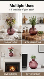 Pumpkin Glass Flower Vase – Red (4.5") - view 5