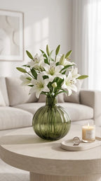 Pumpkin Glass Flower Vase – Green (4.5") - view 2