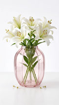 Pumpkin Glass Flower Vase – Pink (9")