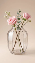 Pumpkin Glass Flower Vase – Clear (9")