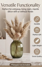 Pumpkin Glass Flower Vase – Green (9") - view 3