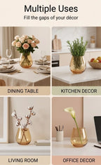Rolly Polly Glass Flower Vase – Gold (4.5") - view 3