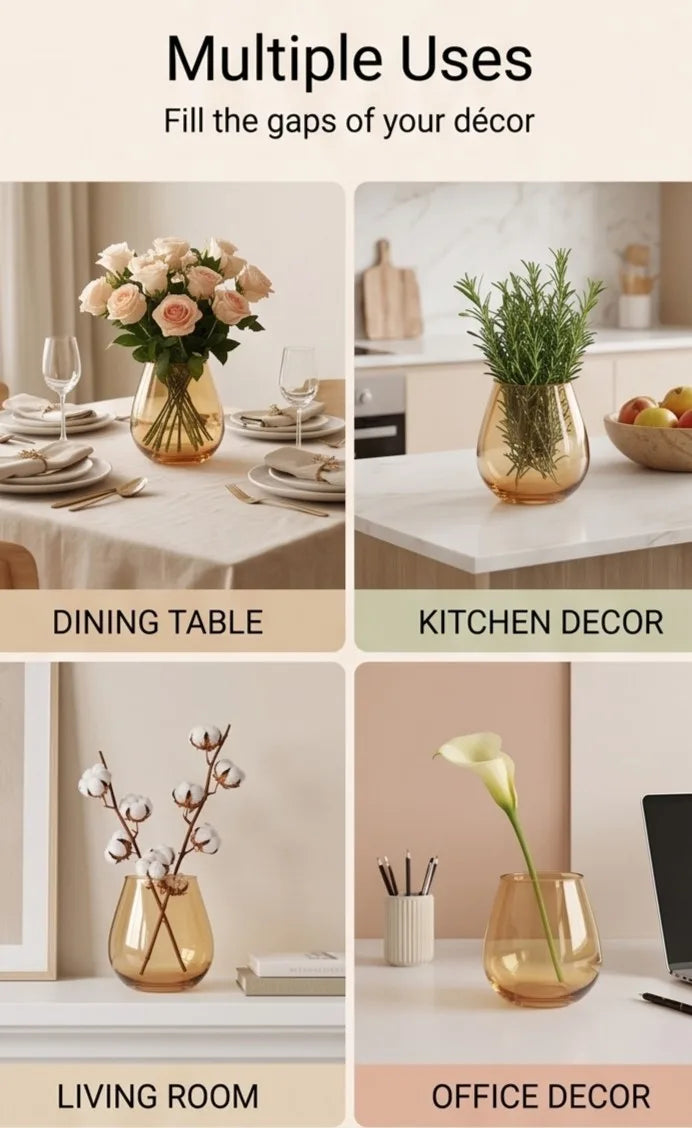 Rolly Polly Glass Flower Vase – Gold (4.5") - view 3