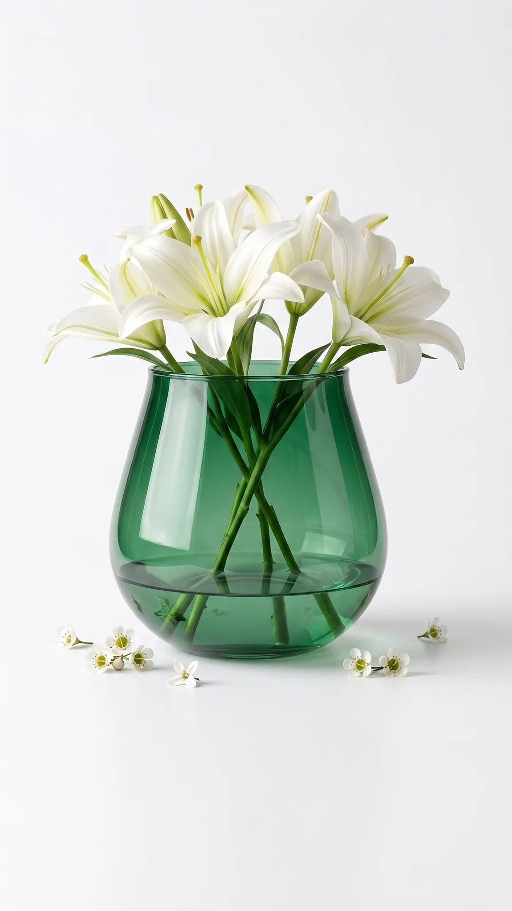 Rolly Polly Glass Flower Vase – Green (4.5")
