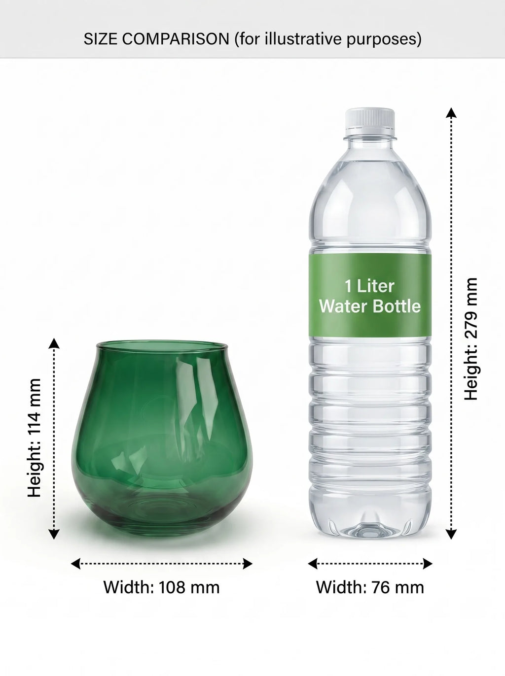 Rolly Polly Glass Flower Vase – Green (4.5") - view 4