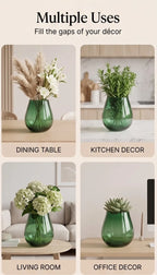 Rolly Polly Glass Flower Vase – Green (4.5") - view 5