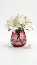 Rolly Polly Glass Flower Vase – Maroon (4.5")