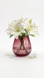 Rolly Polly Glass Flower Vase – Maroon (4.5")