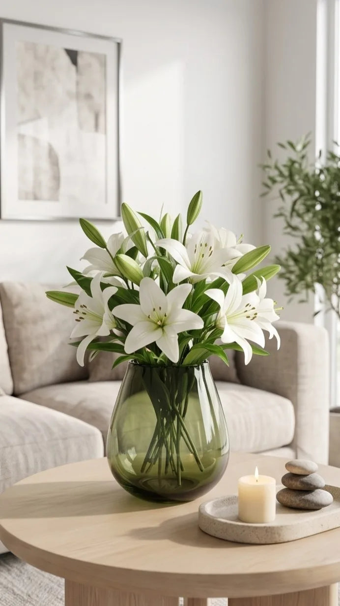 Rolly Polly Glass Flower Vase – Green (4.5") - view 2