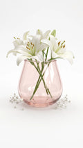 Rolly Polly Glass Flower Vase – Pink (4.5")
