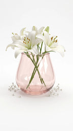 Rolly Polly Glass Flower Vase – Pink (4.5")