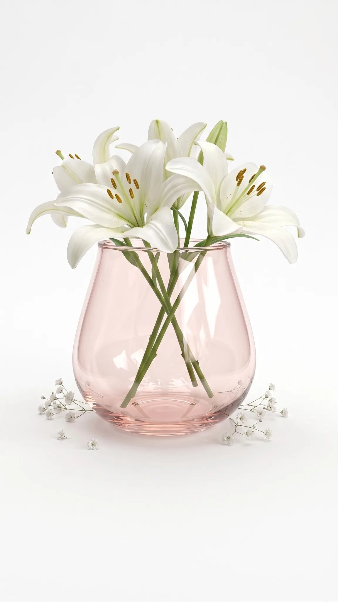 Rolly Polly Glass Flower Vase – Pink (4.5")